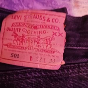 Original Levi 501 jeans size 33W 34L, black
